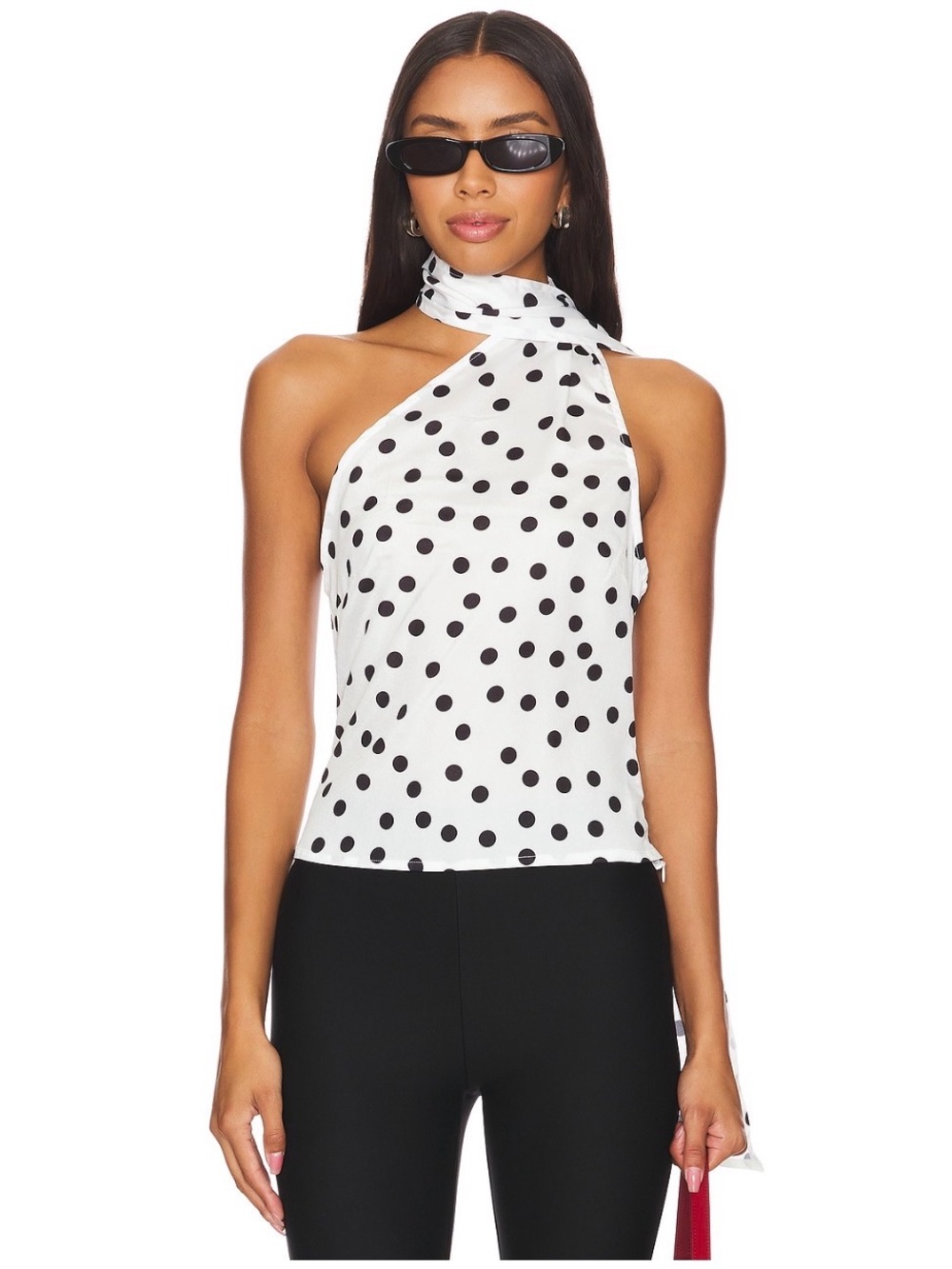 Revolve More To ComeWhite Polka Dot Halter Neck Camisole
